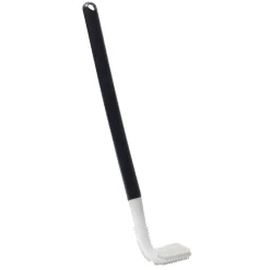 Brosse de toilette en silicone et plastique incurvée blanc et noir H39,3cm < Gifi Discount