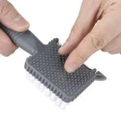 Brosse multifonction ustensile cuisine 5en1 acier et plastique gris L18,5cm < Gifi Discount