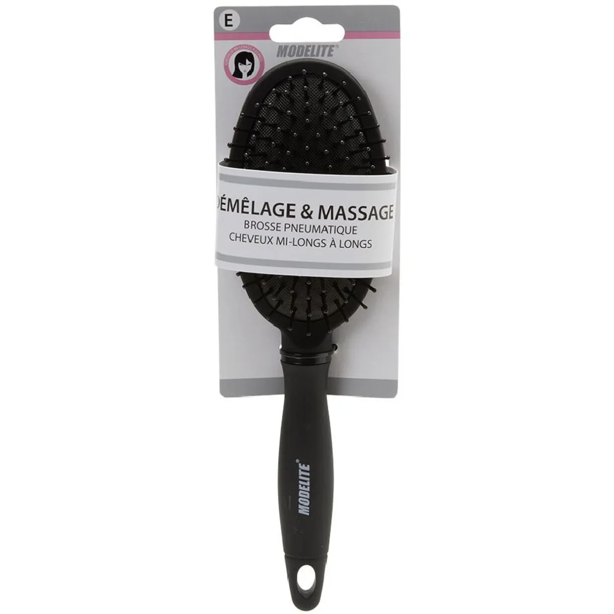 Brosse pneumatique ovale picots perlés pvc noir < Gifi New