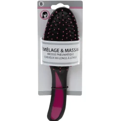 Brosse pneumatique ovale picots perlés pvc noir fuchsia < Gifi New