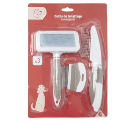 Brosse toilettage animaux et peignes x3
