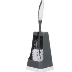 Brosse WC avec support et brossette intégrée noir et blanc