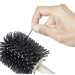 Brosse WC silicone ronde avec support blanc