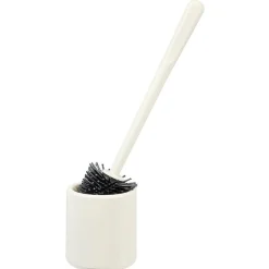 Brosse WC silicone ronde avec support blanc