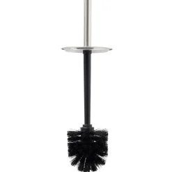 Brosse WC socle haut rond métal gris Ø9,5xH38cm