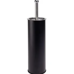 Brosse WC socle haut rond métal noir Ø9,5xH38cm