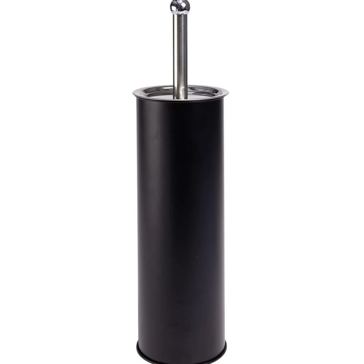 Brosse WC socle haut rond métal noir Ø9,5xH38cm