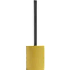 Brosse WC socle rond grès jaune Ø9,2xH36cm < Gifi