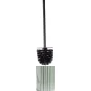 Brosse WC socle rond grès rayure verticale vert et blanc Ø9,2xH36cm < Gifi Best