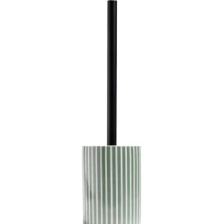 Brosse WC socle rond grès rayure verticale vert et blanc Ø9,2xH36cm < Gifi Best