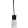 Brosse WC socle rond grès terrazzo blanc bleu marron Ø9,2xH36cm