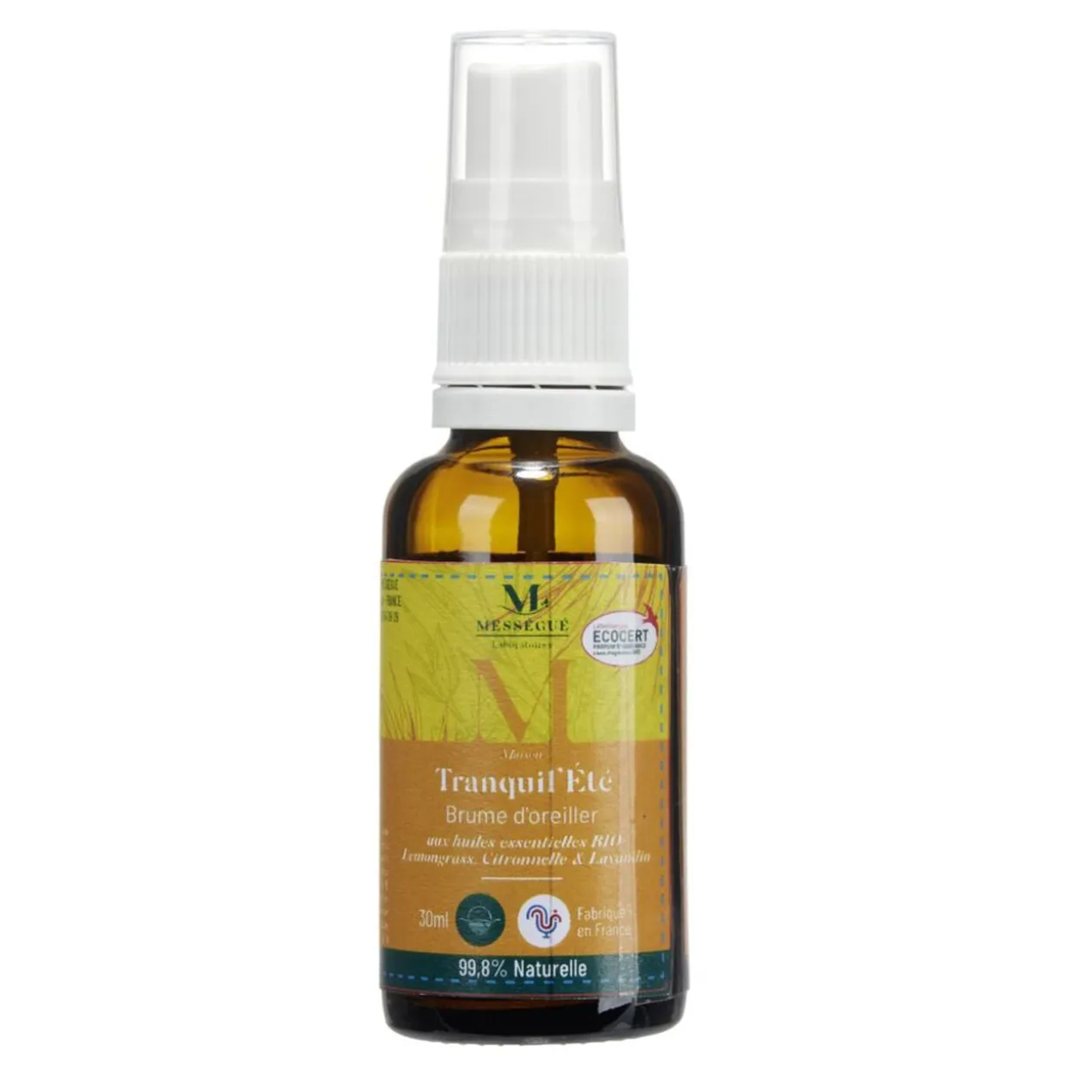 Brume oreiller Mességué Tranquil'Été bio citronnelle et lavandin 30ml