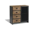 Buffet Laura noir et miel - L80 x P35 x H82 cm < Gifi Clearance