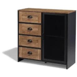 Buffet Laura noir et miel - L80 x P35 x H82 cm < Gifi Clearance