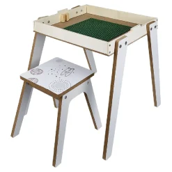 Bureau en bois 3 en 1 - tableau double face et tabouret < Gifi Online