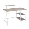 Bureau en bois et métal blanc 118x60xH94cm
