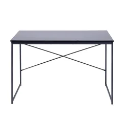 Bureau rectangulaire Delta métal et bois noir 120x60xH75cm