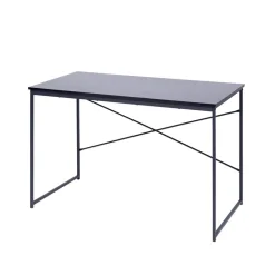 Bureau rectangulaire Delta métal et bois noir 120x60xH75cm
