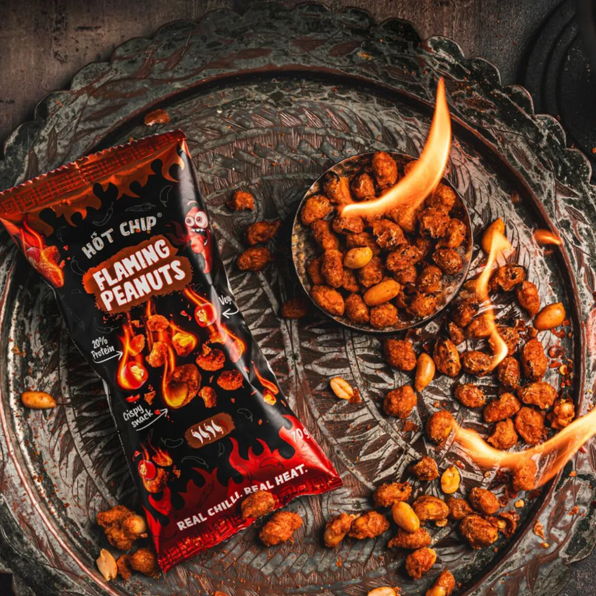 Cacahuètes piquantes Hot Chip Flaming crispy ultra épicées 70gr < Gifi Clearance