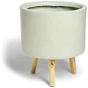Cache pot argile gris sur trépied Ø29xH19cm < Gifi New