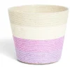 Cache pot en corde dégradé beige violet Ø15,5xH13cm