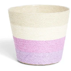 Cache pot en corde dégradé beige violet Ø15,5xH13cm