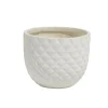 Cache pot en fibre d'argile effet capitonné blanc ivoire Ø30xH26 cm < Gifi Hot