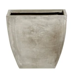 Cache pot fibre d'argile carré effet vieilli gris 39x39xH39cm