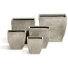 Cache pot fibre d'argile carré effet vieilli gris 47x47xH47cm < Gifi Online