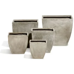Cache pot fibre d'argile carré effet vieilli gris 47x47xH47cm < Gifi Online