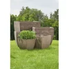 Cache pot fibre d'argile carré gris 33x33xH33cm