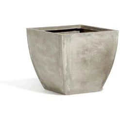 Cache pot fibre d'argile carré gris 33x33xH33cm