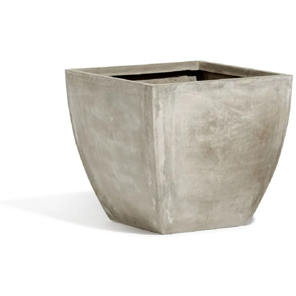 Cache pot fibre d'argile carré gris 33x33xH33cm