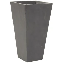 Cache pot fibre d'argile conique gris anthracite 24x24xH46cm