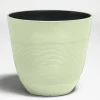 Cache pot grand modèle effet strié vert 12L Ø30xH27cm < Gifi