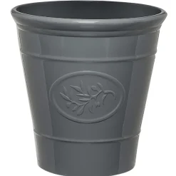 Cache pot motif provençal plastique gris Ø40xH40cm < Gifi Sale