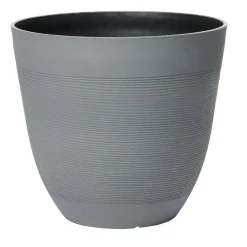 Cache pot rond gris frise ligne horizontale 30L < Gifi Hot