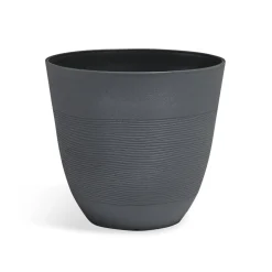 Cache pot rond gris frise ligne horizontale 12L