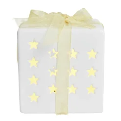 Cadeau lumineux déco Noël 1LED céramique blanc H10cm < Gifi Discount