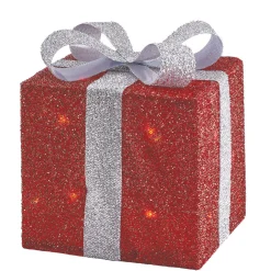 Cadeau lumineux rouge solaire 40 LED intérieur extérieur x3