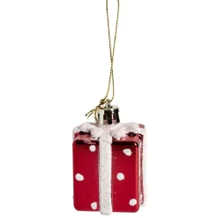 Cadeau à suspendre brillant rouge et blanc 3,5x3,5x3,5cm < Gifi Discount
