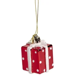 Cadeau à suspendre brillant rouge et blanc 3,5x3,5x3,5cm < Gifi Discount