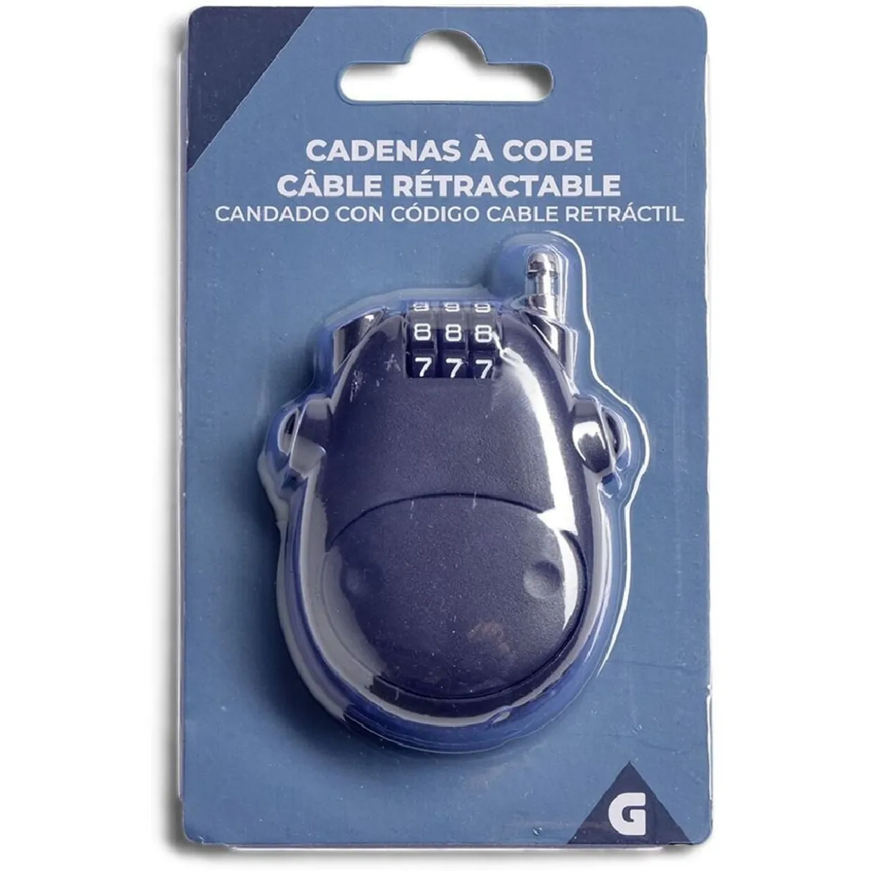 Cadenas à code avec câble rétractable