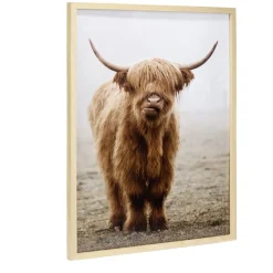 Cadre bois image vache Highland marron 40x50cm < Gifi New