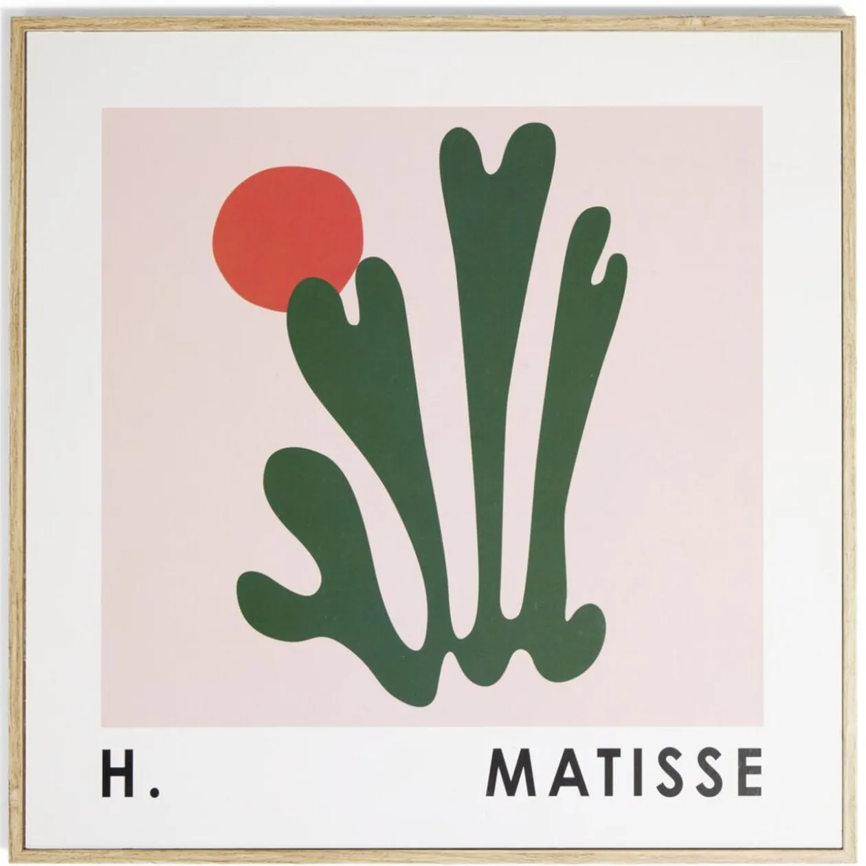Cadre déco en bois H. Matisse motif abstrait 30x30cm