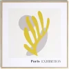Cadre déco en bois inspiration Matisse jaune 30x30cm