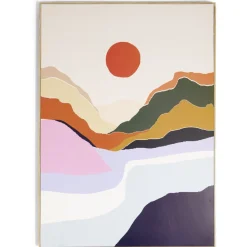 Cadre déco en bois motif abstrait paysage 50x70cm