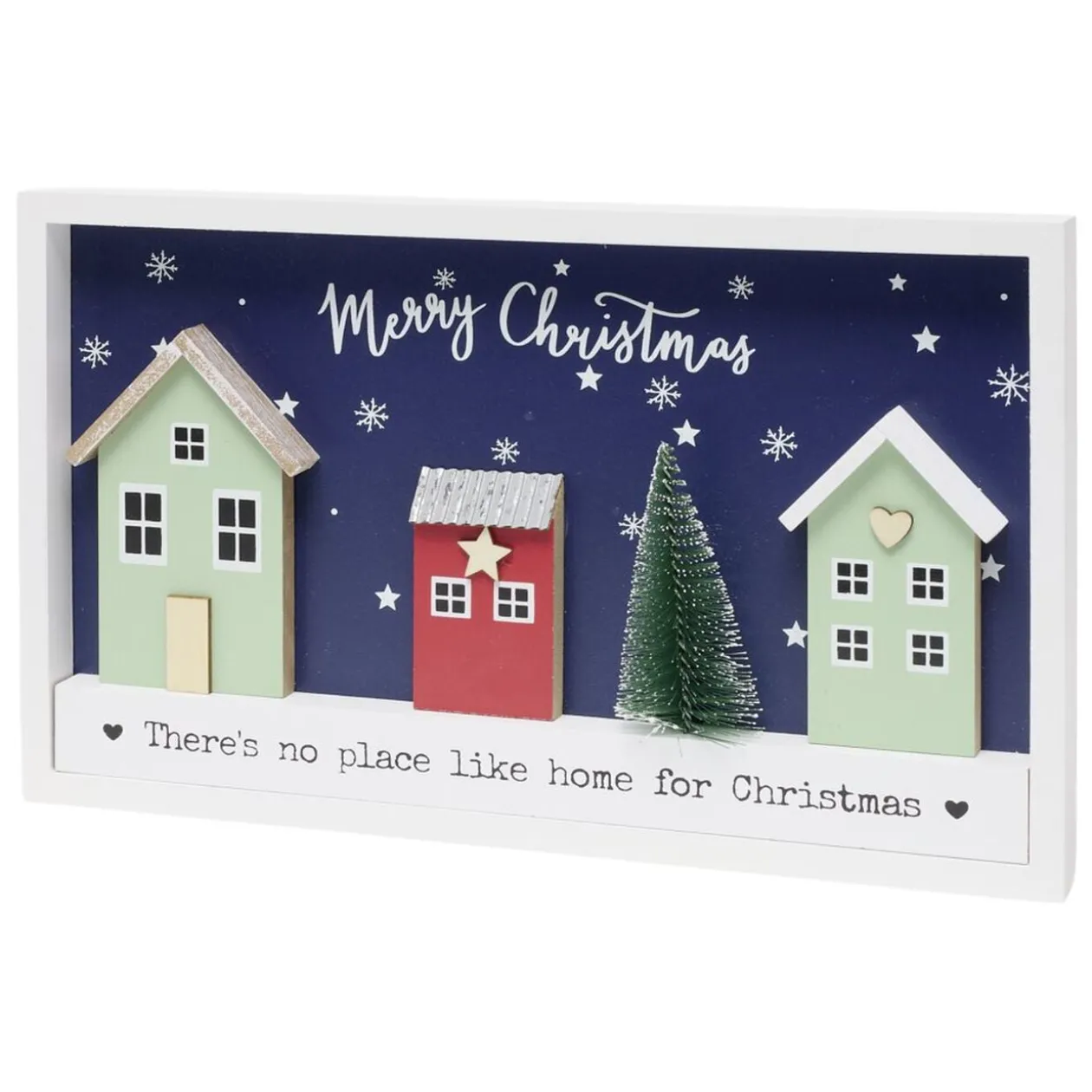 Cadre décoratif maison de Noël en bois L30cm (2 modèles)