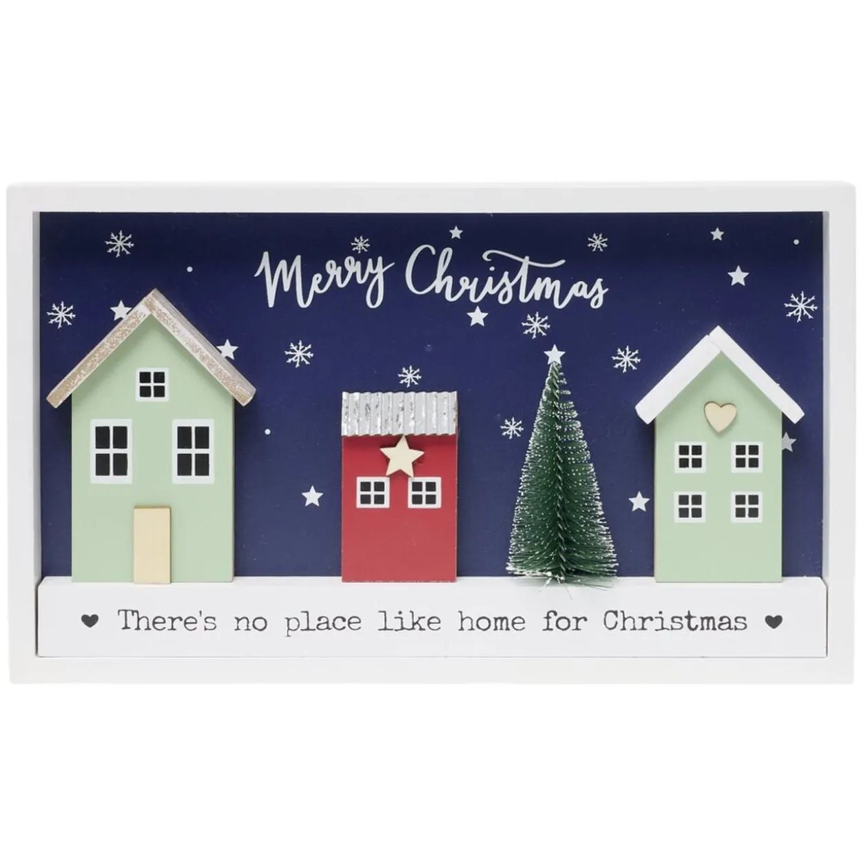 Cadre décoratif maison de Noël en bois L30cm (2 modèles)