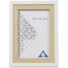Cadre photo bois naturel blanc 14x19cm pour photo 10x15cm